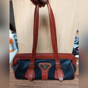 Wenz Collection Black and Rust Satchel Bag